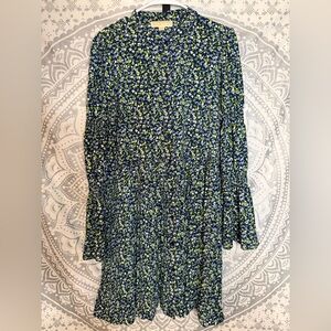 Michael Kors Blue and Green Floral Dress